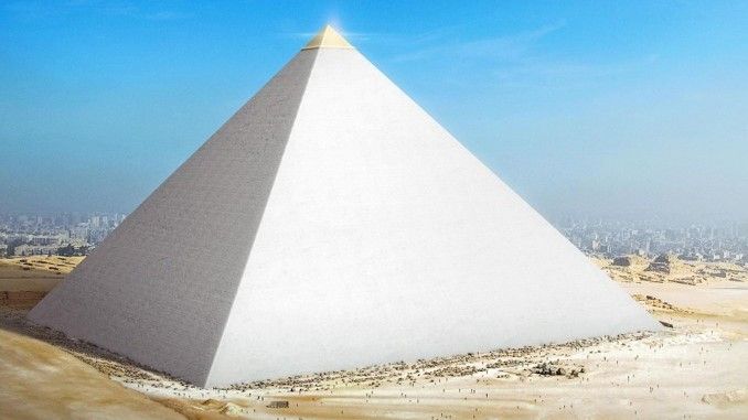 Che aspetto avevano le piramidi egizie quando furono costruite? 1 Una ricostruzione digitale di una piramide di Giza della compagnia assicurativa australiana Budget Direct.(Credito immagine: Budget Direct )