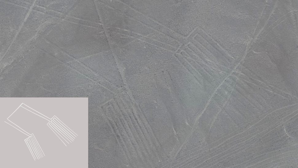 L'AI identifica 3 nuove figure a Nazca 3 Il geoglifo del "paio di gambe" è il più grande dei geoglifi di Nazca scoperti dal nuovo sistema di intelligenza artificiale, con un diametro di oltre 77 metri. (Credito immagine: Istituto universitario Yamagata di Nasca)