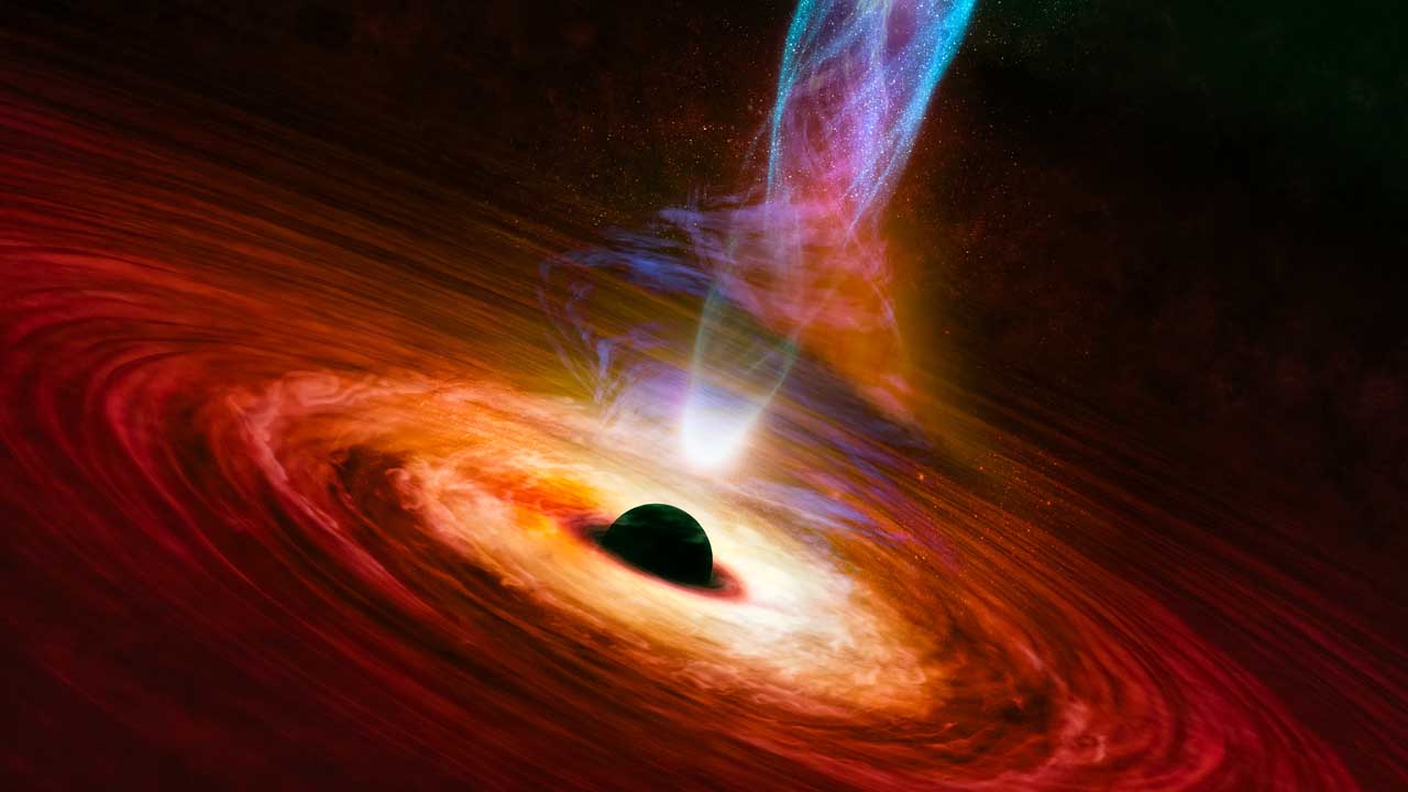 Un buco nero grande 1 milione di volte la massa del sole si è improvvisamente risvegliato 3 Buco nero supermassiccio rosso