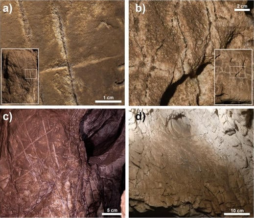 Homo naledi: un nuovo studio mette in discussione le teorie precedenti 2 Particolare dei processi di dissoluzione nelle fessure, interpretati come incisioni da Berger et al. (2023b), ma chiaramente naturale in altri casi. Credito: Elsevier