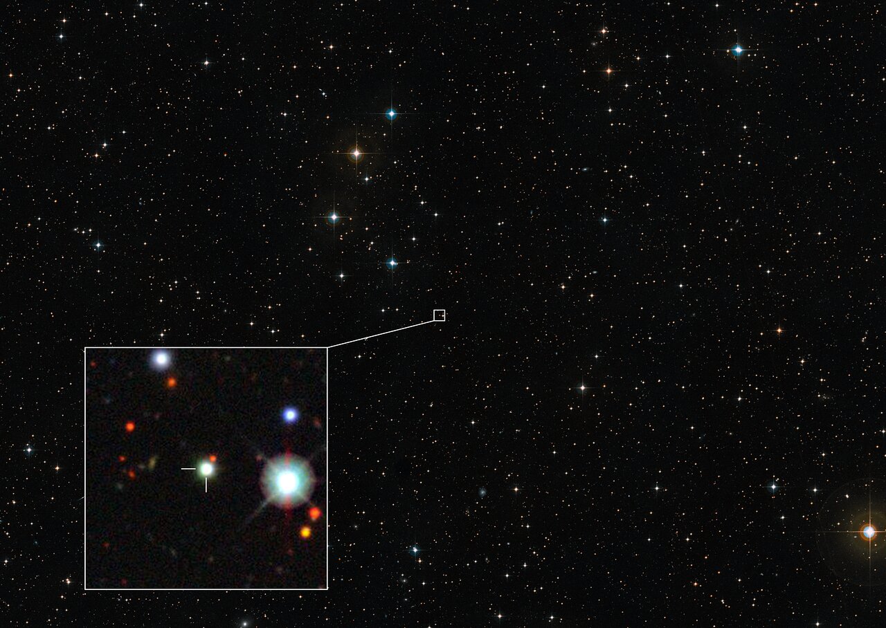 Un quasar da record identificato dagli astronomi: il più luminoso e con la crescita più rapida 1 eso2402b