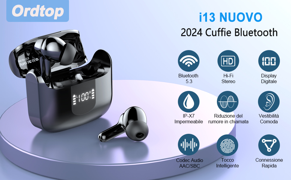 Cuffie Bluetooth Ordtop: in offerta al 73% di sconto! 2 Cuffie Bluetooth Ordtop