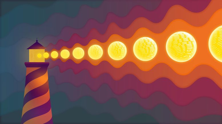 Nuove scoperte sui fotoni: svolta per l'energia da fusione 1 Una concezione artistica dei fotoni, le particelle che compongono la luce, che perturbano il plasma. Crediti: Kyle Palmer / Dipartimento comunicazioni PPPL