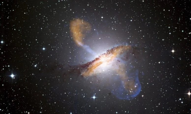 Buchi neri: getti di materia simulati in laboratorio al CERN 1 Galassia attiva Centaurus A, con getti di plasma che fuoriescono dal suo buco nero centrale. Crediti: ESO/WFI (ottico), MPIfR/ESO/APEX/A. Weiss et al. (submillimetrico), NASA/CXC/CfA/R. Kraft et al. (raggi X), buchi neri