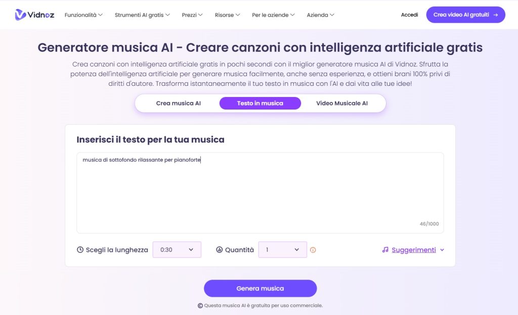 Diventa un compositore con facilità – Il miglior generatore di musica AI di Vidnoz