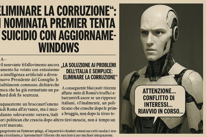 “Eliminare la corruzione”: AI nominata Premier tenta il suicidio con aggiornamento Windows