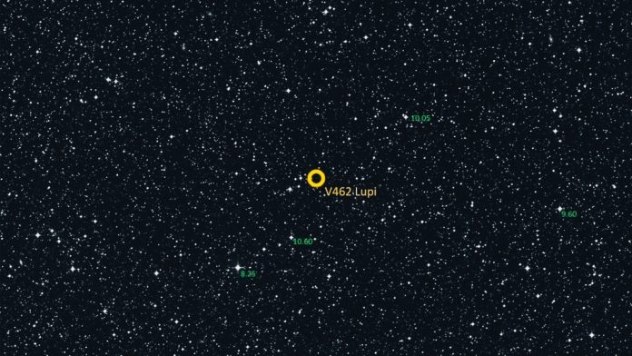 V462 Lupi: da invisibile a spettacolo a occhio nudo